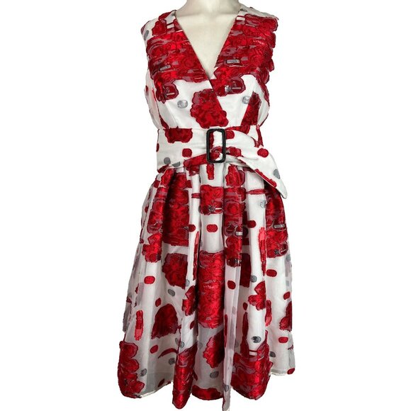 42 Antonio Marras Vintage 90s Does 60s Style Floral Roses Sundress Italy - Picture 1 of 5